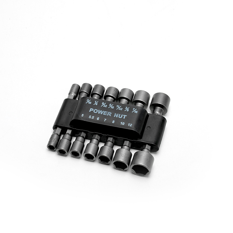 Juego de Dados Hexagonales 9/14 Piezas 6.35 mm de Acero al Cromo Vanadio Antióxido para Taladro Eléctrico