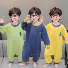 儿童连体睡衣婴儿睡袋秋冬款保暖防着凉男童男宝宝奥粒绒恐龙爬服