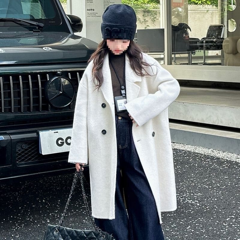 24韓国の子供服はオーストラリアのカシミヤの中の大きい子供の潮の子供の男の子の子供の両面のコートを掛けて長持ちします。|undefined