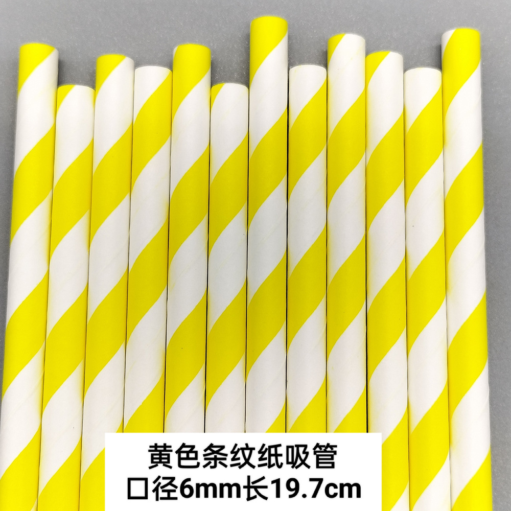 Paja de papel naranja desechable degradable decoración de fiesta paja bebida cóctel hecho a mano tubo recto