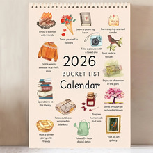 跨境HERE WE FUCKING GO AGAIN 2026 CALENDAR日历愿望清单圈线本