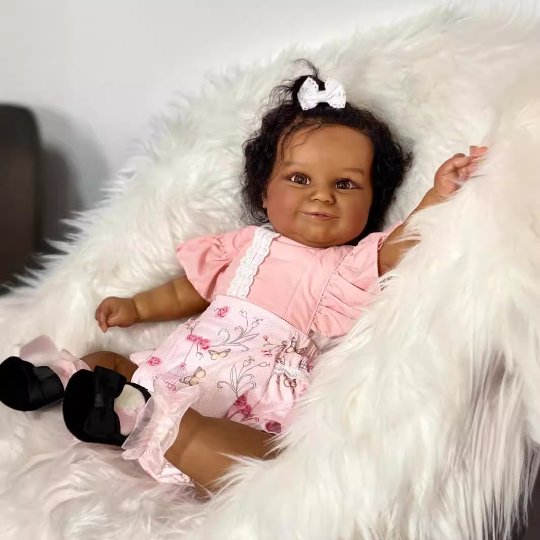 60cm muñeca de simulación Linda Maddie color de piel oscura pelo implantado suministro de comercio electrónico transfronterizo