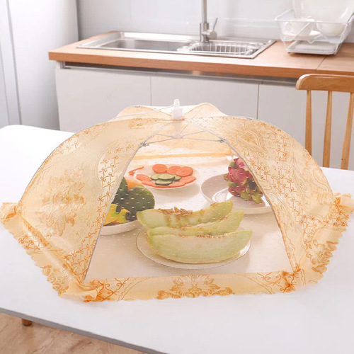 New lace vegetable cover foldable fly-proof food cover household dust-proof dining table cover vegetable cover summer round food cover