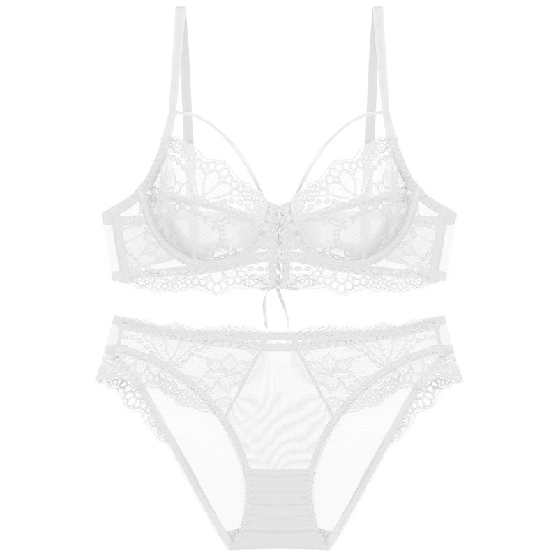 Traje de ropa interior sexy europeo y americano traje de ropa interior sexy delgada de verano pecho grande lado pequeño cerrado traje de sujetador de mujer antideslizante