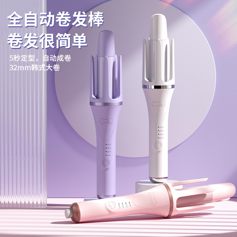 Cross-Border Lazy Curling Iron Artifact 32mm Extended Large Wave Curling Iron Long-Lasting Styling Fully Automatic Curling Iron
