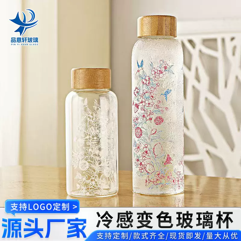 变色玻璃乐品乐茶550大容量高硼硅温变玻璃冷泡杯