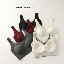 新款提拉短款苏塔羊绒网纱拼接固定杯美背V型软支撑舒适美背文胸