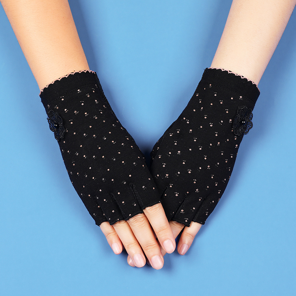 Guantes de protección solar con los dedos descubiertos, mujeres delgadas, conducción de verano, ciclismo, antideslizante, antiultravioleta, recolección de té, manicura, guantes de medio dedo