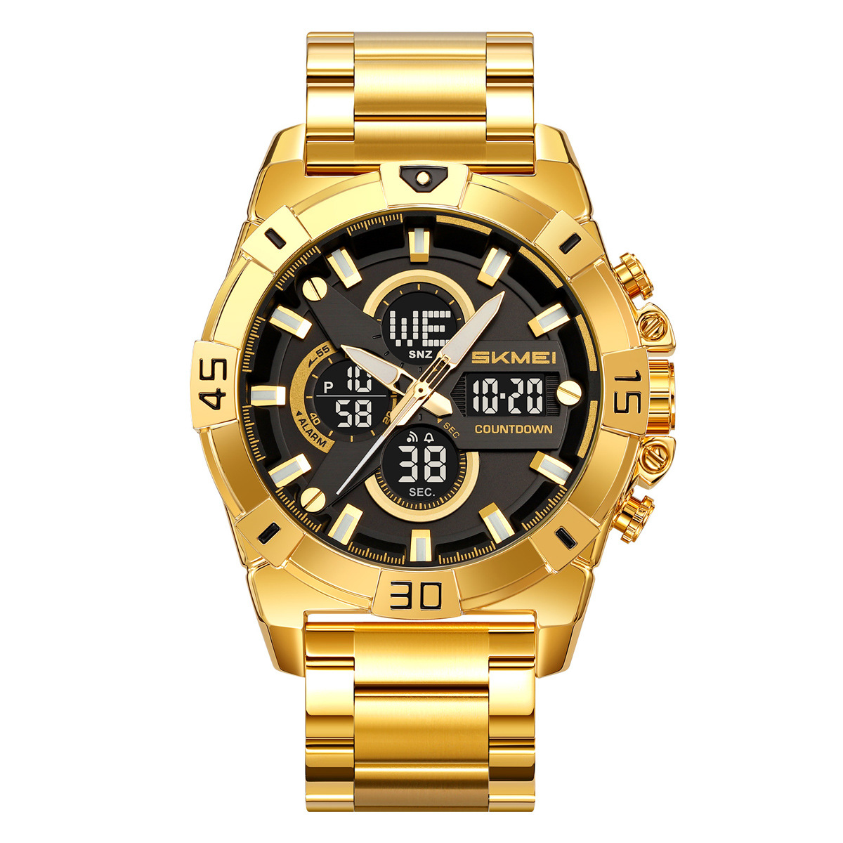 Reloj de acero al aire libre, doble pantalla multifuncional, reloj impermeable transfronterizo, comercio exterior al por mayor