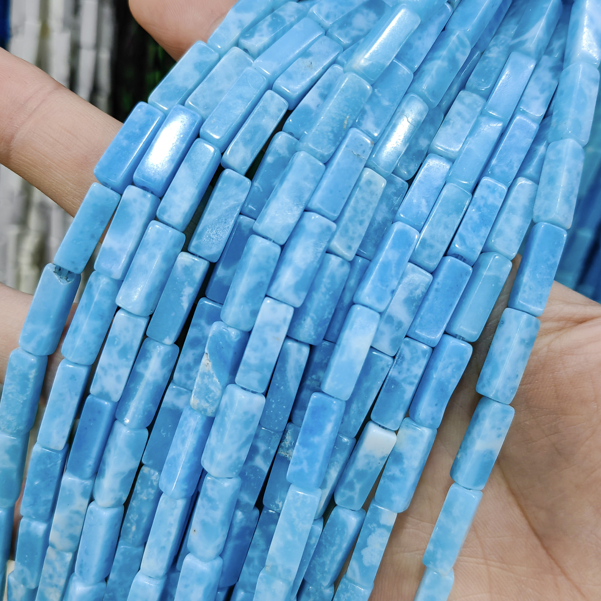 Venta caliente transfronteriza Piedra Natural cristal natural 4*13mm de largo cuadrado forma suelta cuentas semiacabados accesorios de la joyería de bricolaje image 13