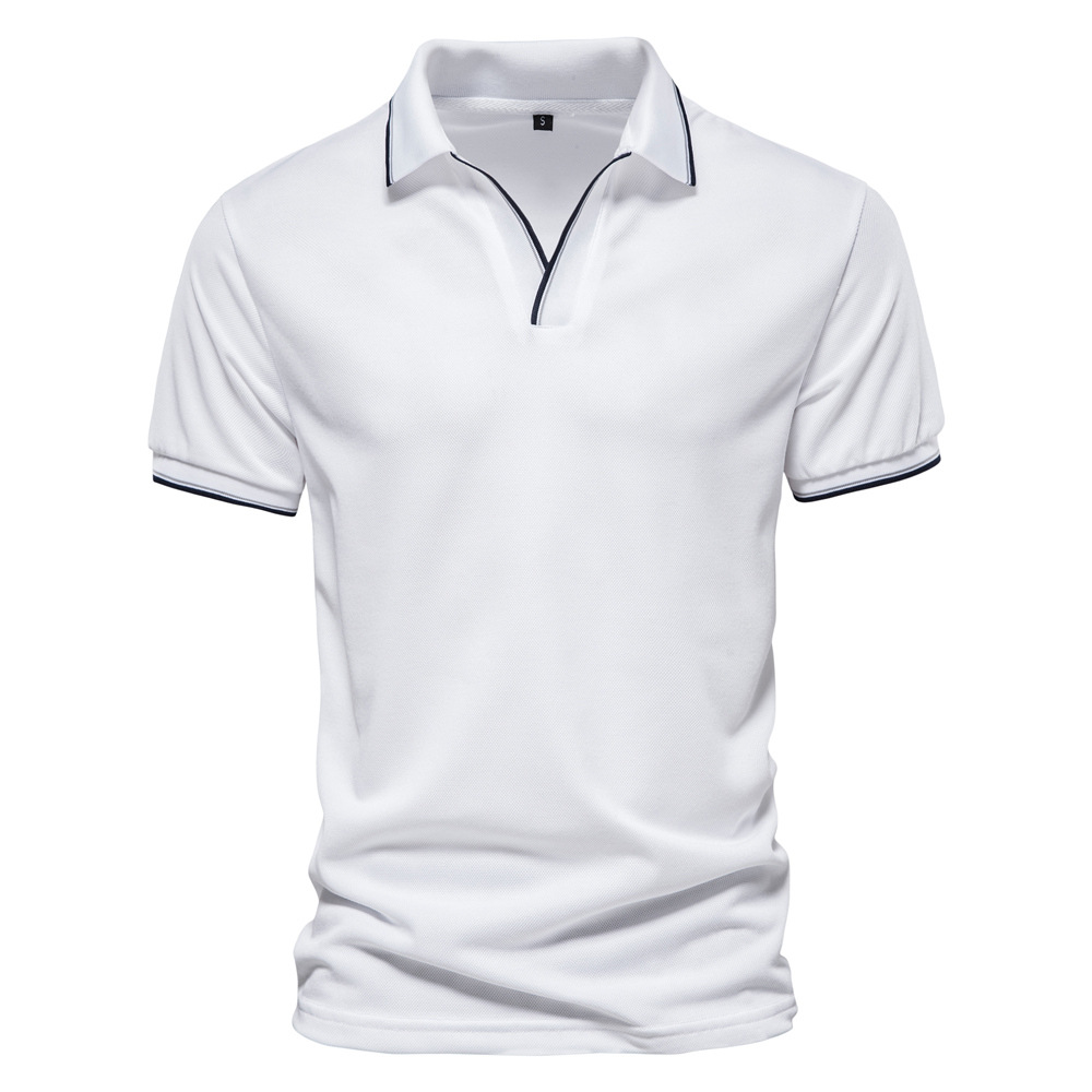 Men's Solid Color Washed Polo Shirt Men's Clothing display picture 4