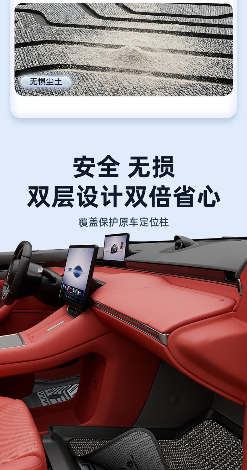 Suitable for Zhijie R7 S7, custom-made woven TPE car floor mats, car accessories, trunk mat