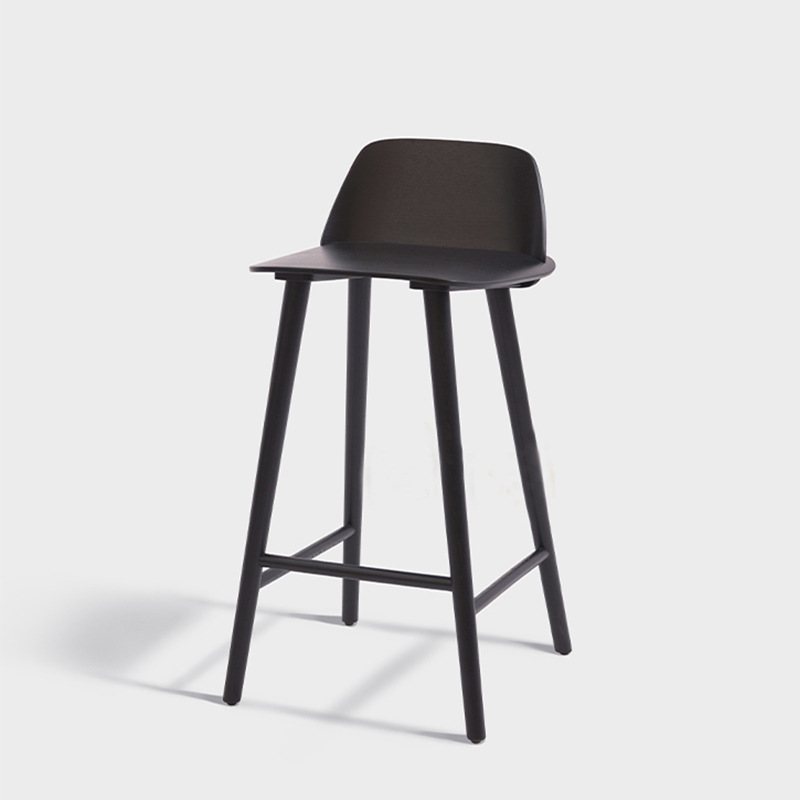 Nordic Solid Wood Bar Chair, Simple Home Use, Suitable for Milk Tea Shops and Cafes, Stylish High Stool, Island Bar Chair