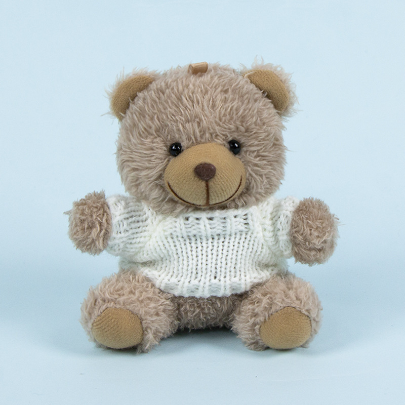 Lindo osito llavero colgante regalo creativo muñecas de peluche vestidas osito de peluche colgante de mochilas escolares para parejas