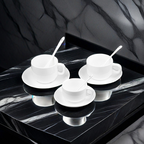 Milk Ceramic Coffee Cup Set White Cup Breakfast Cup Afternoon Tea Western Dinner Activity Household Gift Wholesale Foreign Trade