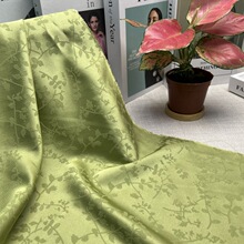新款 高密仿真丝缎面提花布 缎纹 新中式国风旗袍裙礼服睡衣面料