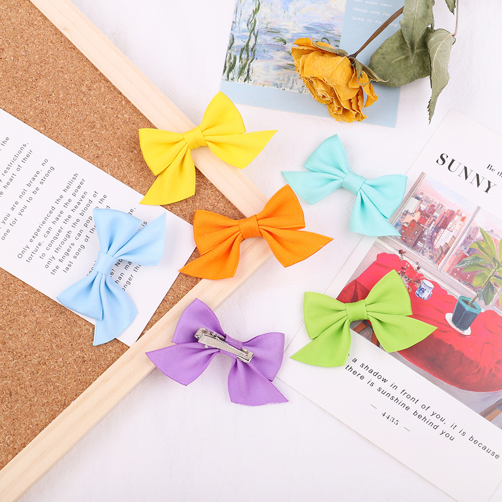 Wholesale Jewelry Solid Color Bowknot Children Hairpin Set Nihaojewelry display picture 4