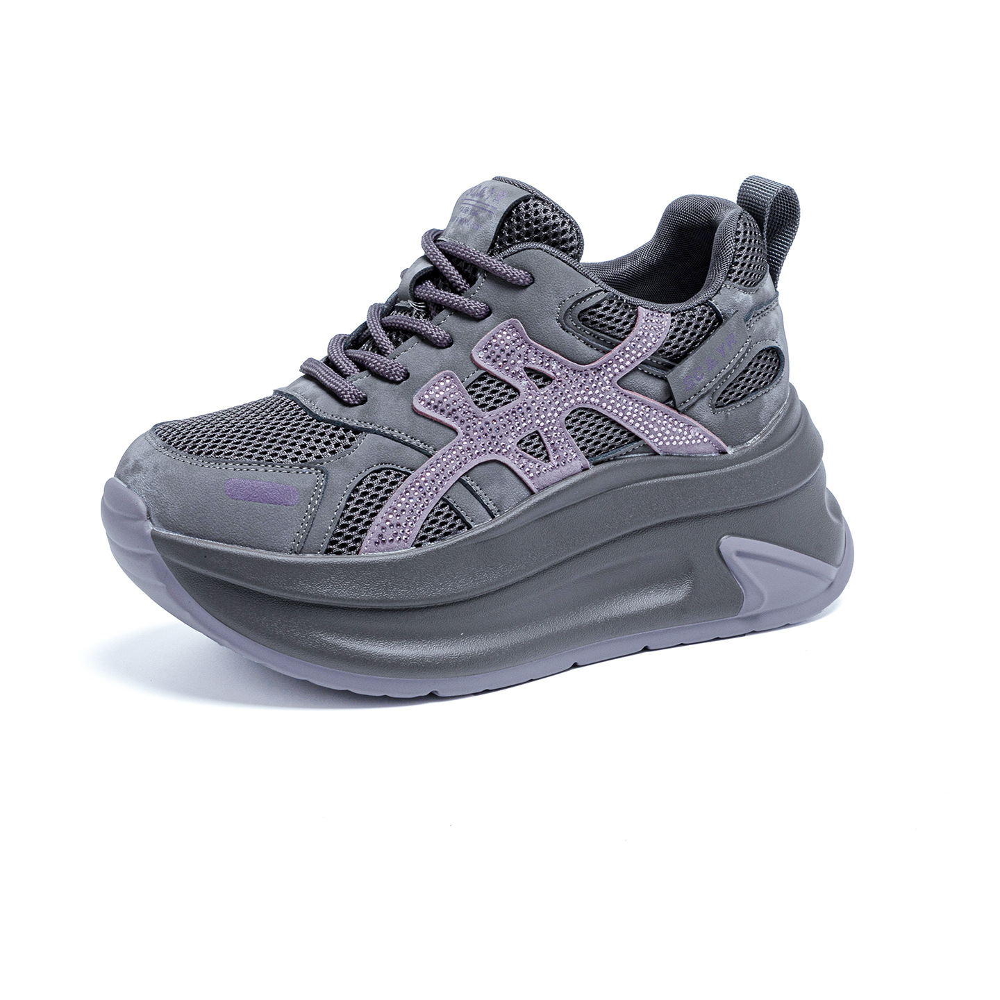 Giày sneaker nữ đế dày tăng chiều cao phong cách dad shoes mới thu 2026 — M2931 màu đen, M2931 màu nâu, M2931 màu xám