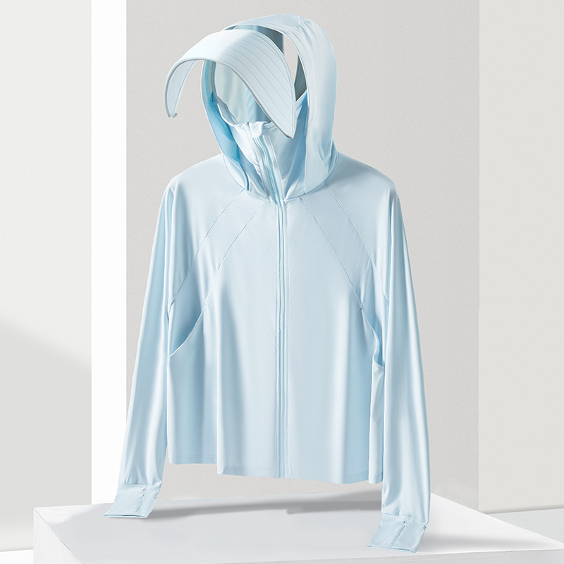 Ropa de protección solar ventilada desmontable gran gorra anti-UV delgada camiseta de protección solar de verano 1888