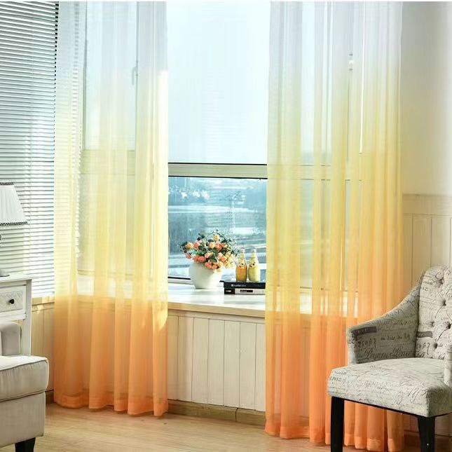 Cross-border New All-Dolly Gradient Window Screen Amazon Curtain Modern Simple Style Lightweight Elegant Curtain Screen
