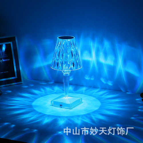 Cross-border desk lamp modern minimalist diamond crystal ambiance lamp creative gift floral home touch control night light