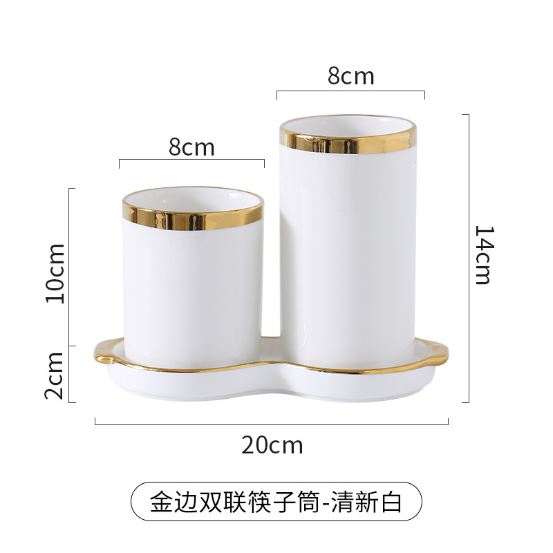 Luz de lujo palillos de cerámica titular Internet celebridad vajilla cuchillo y tenedor de almacenamiento cubo hogar cocina drenaje palillos jaula traje