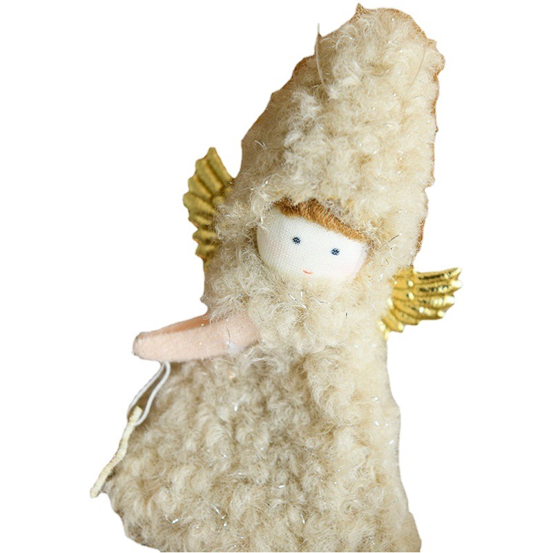 Hong Kong Heng Navidad creativa felpa blanco pequeño ángel muñeca marioneta decoraciones árbol de Navidad lindo colgante decoraciones