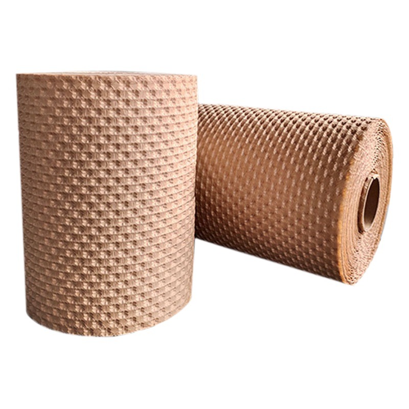 Color natural de la piel de vaca de espuma rollo de papel amortiguador resistente a los golpes vintage caja de regalo de embalaje a prueba de presión amortiguador de papel burbuja protección del medio ambiente degradable