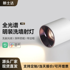 明装筒スポットライト米家知能全スペクトル客間小丘家庭用背景壁吸頂防グレア小筒灯