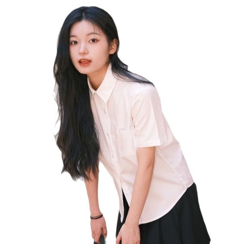 Basic Japanese-style JK uniform white blouse for female high school students, college-style group clothing short-sleeved blouse for women