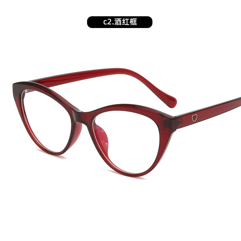 Marco de ojo de gato de moda, gafas anti-luz azul, accesorios de cuello blanco para estudiantes, gafas de miopía, marco de gafas de moda, fábrica al por mayor