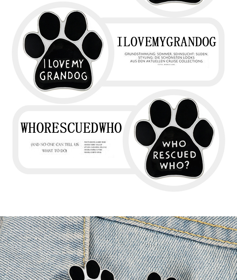 10g Weight Brooches Classification Holiday, Daily Occasion Alloy Material Letter, Paw Print Pattern Unisex Gender Enamel Design Cartoon Style Style Cartoon Style Pin Letter Paw Print Alloy Enamel Unisex Brooches 1