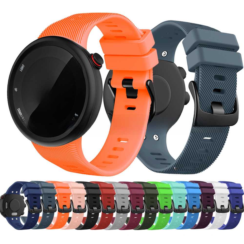 適用佳明Garmin Swim2/Forerunner45硅膠錶帶F45硅膠手錶帶腕帶