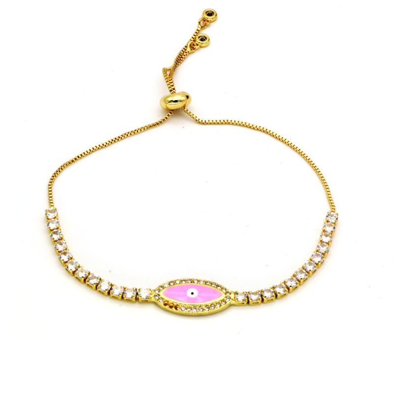 Fashion Devilu0027S Eye Copper Plating Inlay Zircon Bracelets 1 Piece
