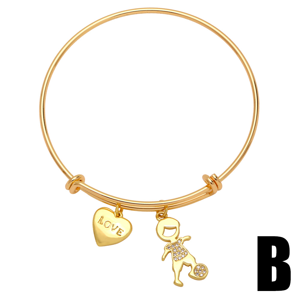 Fashion Cartoon Character Copper Bracelets Plating Zircon Copper Bracelets display picture 4