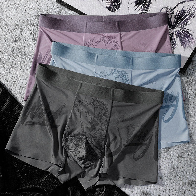 Men's Ice Silk Antibacterial Boxer Briefs, Light Luxury Satin Seamless Breathable Shorts, Summer Quick-Dry Antibacterial Underwear Men's Ice Silk Antibacterial Boxer Briefs, Light Luxury Satin Seamless Breathable Shorts, Summer Quick-Dry Antibacterial Underwear