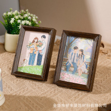 小摆台流沙框画木质相框画框款桌面小摆件轻奢客厅玄关家居装饰品