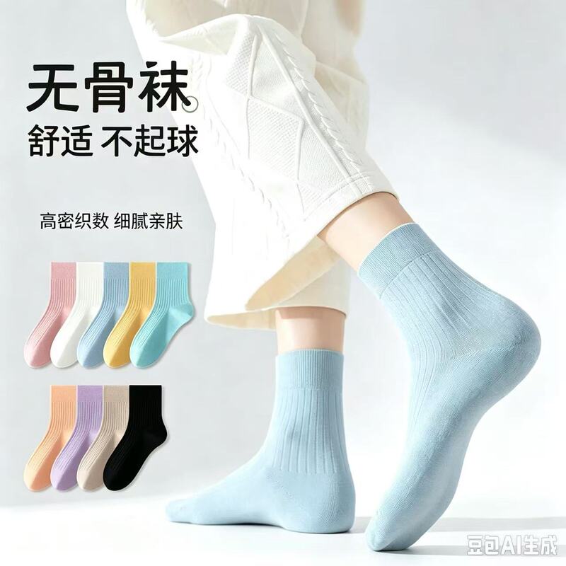Women's mid-calf socks, no pilling, autumn and winter, seamless, odor-resistant, sweat-absorbing, breathable, Japanese style, versatile, pure cotton socks Women's mid-calf socks, no pilling, autumn and winter, seamless, odor-resistant, sweat-absorbing, breathable, Japanese style, versatile, pure cotton socks