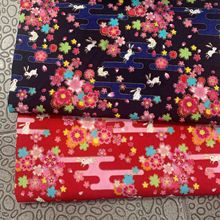 全棉烫金印花布 奔跑兔子  服装小童裙面料