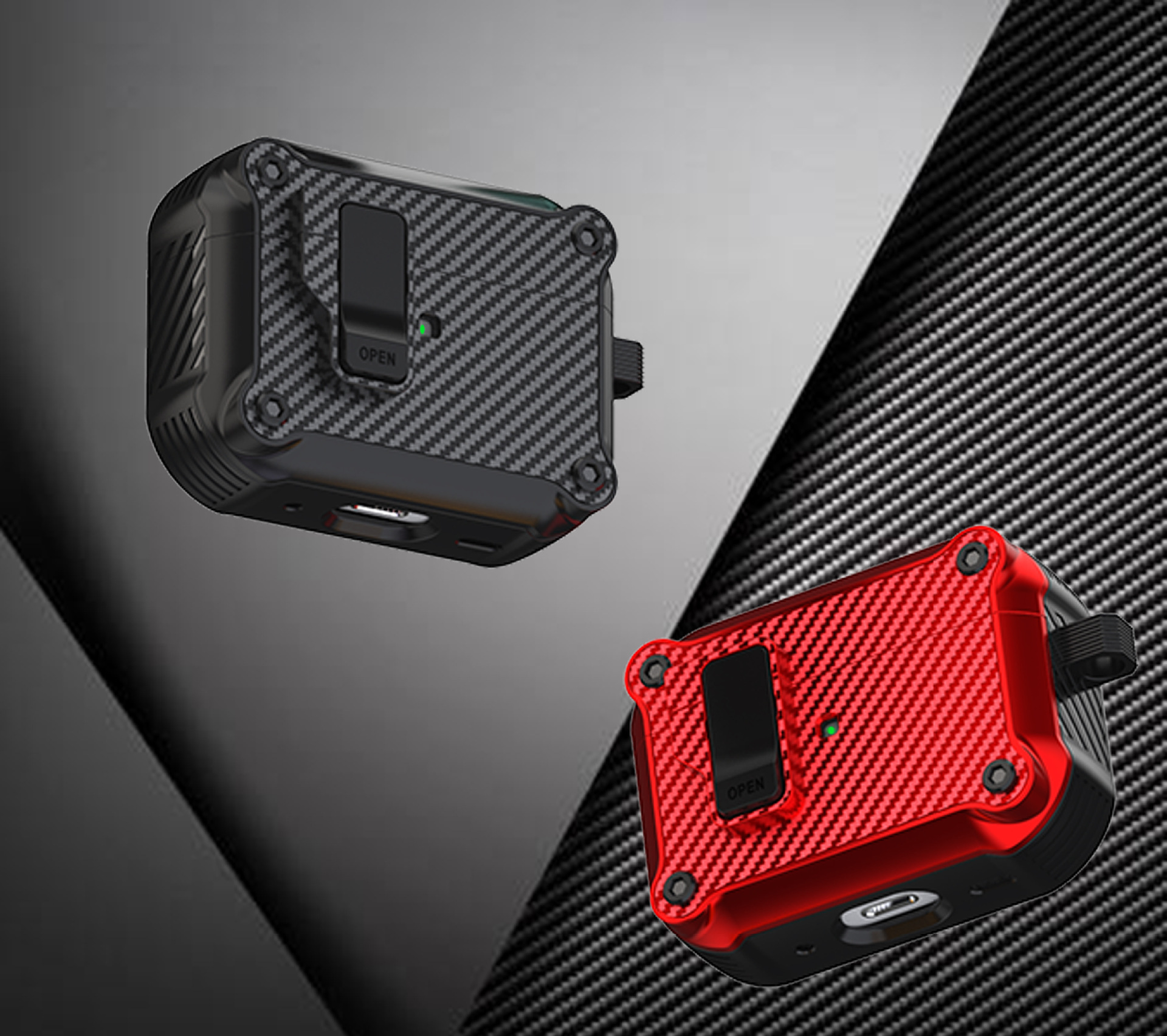 50g Weight iPhone Applicable Brands Earphone case Classification Carbon Fiber Material Solid Color Pattern Casual, Simple Style Style Injection Molding Craft Carbon Fiber Solid Color Injection Molding Casual Simple Style Earphone Case Earphone Cases Phone Accessories 3