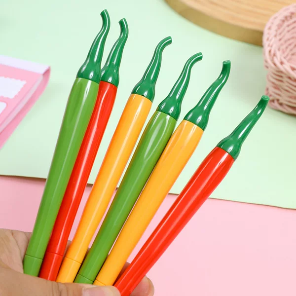 Creative simulation chili gel pen cute cartoon learning stationery modeling office supplies needle tube water-based sign pen