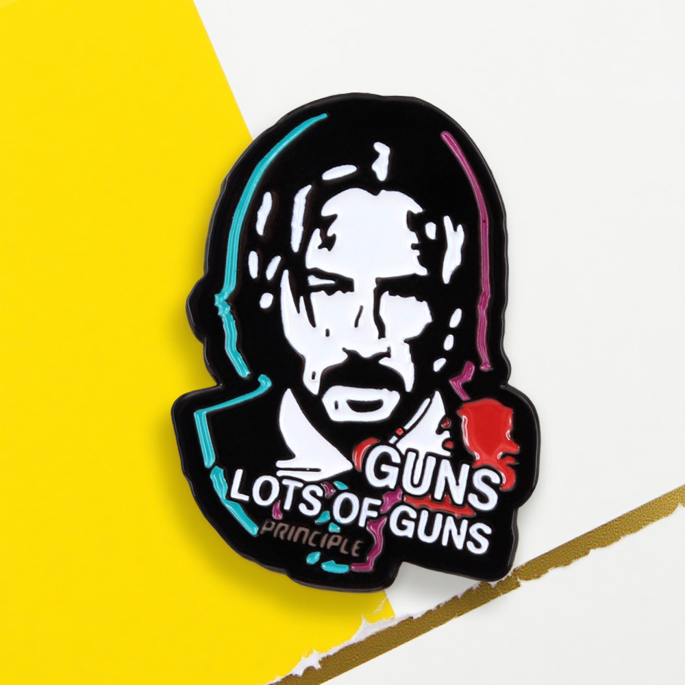 John Wick Protagonist Badge Creative Cartoon Design Enamel Badge Movie Peripheral Fans Collect Souvenirs