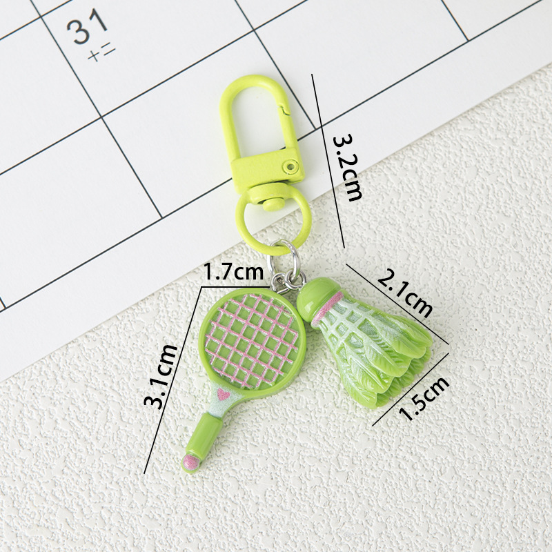 귀여운 시뮬레이션 배드민턴 열쇠고리/녹색
