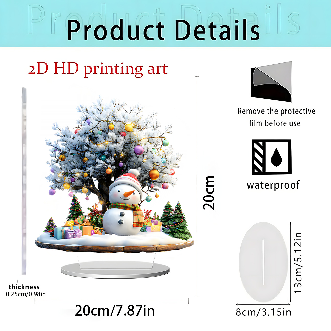 Nuevos productos transfronterizos Navidad Nochebuena Navidad Apple decoración decoración de escritorio decoración de Año Nuevo 2D acrílico