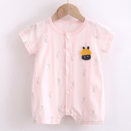 Mengyingcai  summer new 0-3 short-sleeved jumpsuit newborn clothes thin section romper