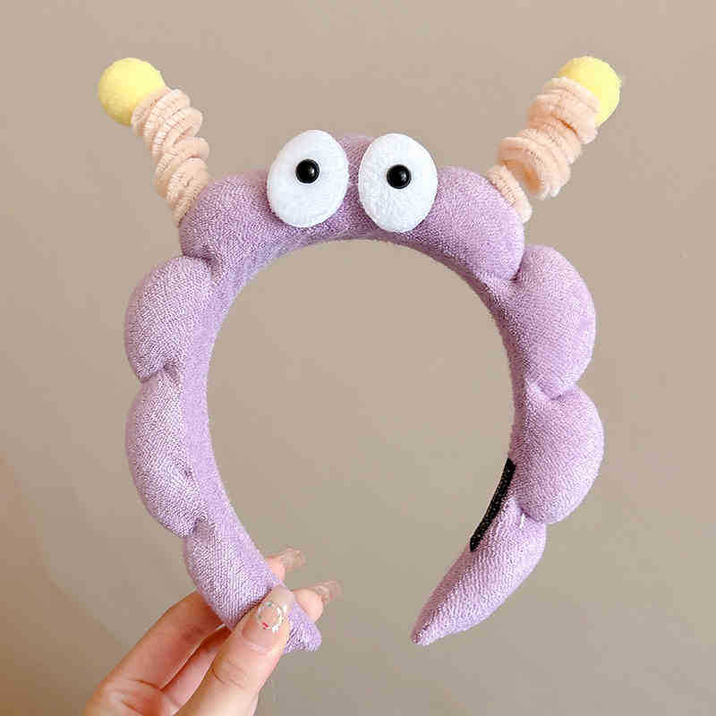 Bonito y divertido barra de torsión, banda de cabello para niños con ojos grandes, tocado de cabello para mujeres, clip de cabello para el cabello de alta cabeza antideslizante para lavar la cara.