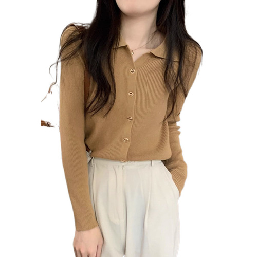 Autumn 2025 Leading Buttoned Sweater High-End Design Unique Long-Sleeved Knit Cardigan Base Top