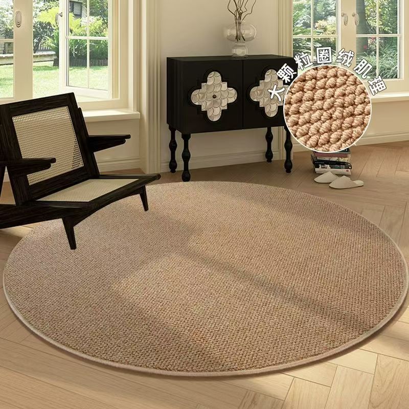Round Sisal Carpet for Entryway, Household Anti-Cat Scratch Bedside Rug, Durable and Dirt-Resistant for Living Room and Studio Use