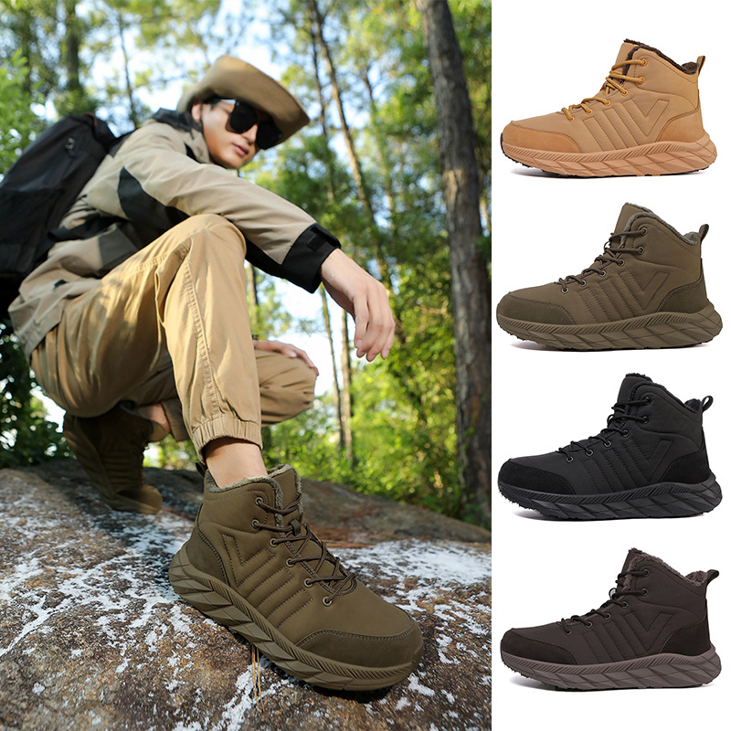 跨境雪地靴男女鞋冬季保暖加绒加厚中帮户外棉鞋防水防滑大码棉靴