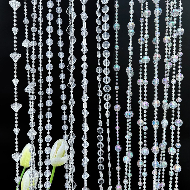 10-11mm Ufo-Shaped Wedding Bead Chain, Transparent Acrylic Connected Beads, Wedding Crystal String, Scene Decoration 10-11mm Ufo-Shaped Wedding Bead Chain, Transparent Acrylic Connected Beads, Wedding Crystal String, Scene Decoration